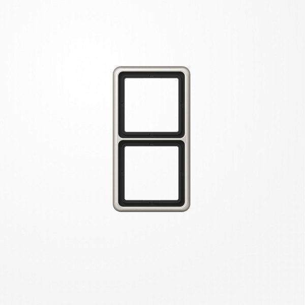 Jung CD582PT Rahmen 2fach, senkrechte und waagerechte Montage, Aluminium eloxiert, CD 500, platin