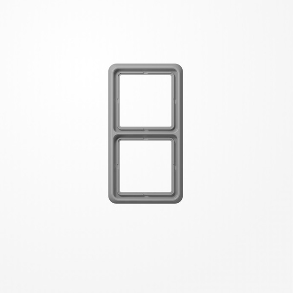 Jung CD582WUGR Rahmen 2fach, senkrechte und waagerechte Montage, Thermoplast, CD 500, grau