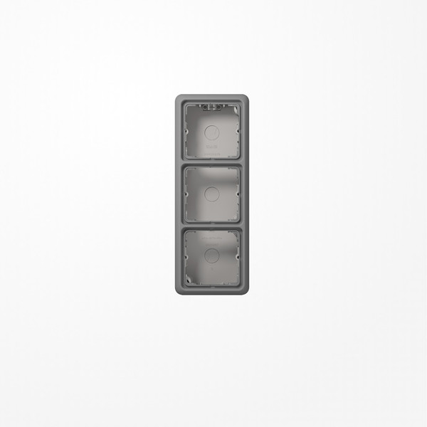 Jung CD583AGR Aufputz-Kappe 3fach, Duroplast, Serie CD, grau