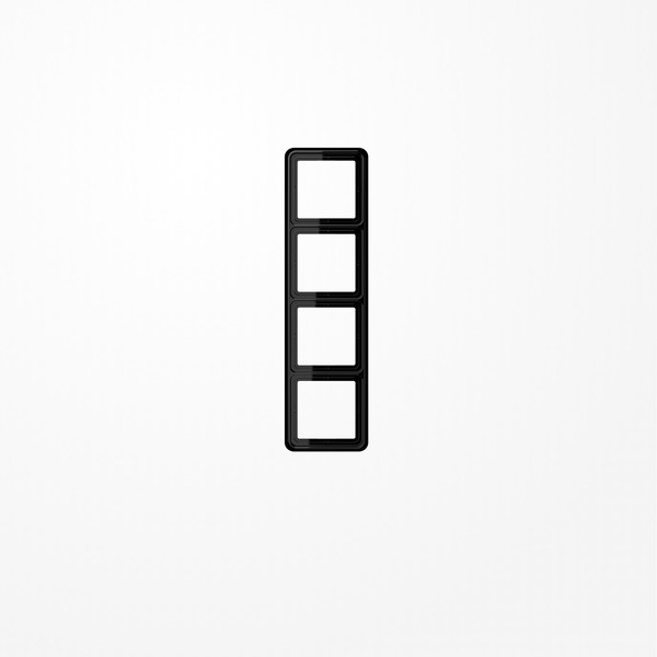 Jung CD584SW Rahmen 4fach, senkrechte und waagerechte Montage, Duroplast, CD 500, schwarz