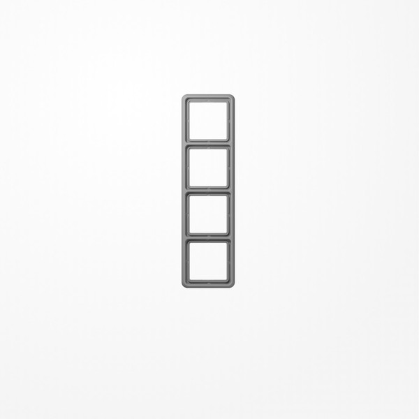 Jung CD584WUGR Rahmen 4fach, senkrechte und waagerechte Montage, Thermoplast, CD 500, grau