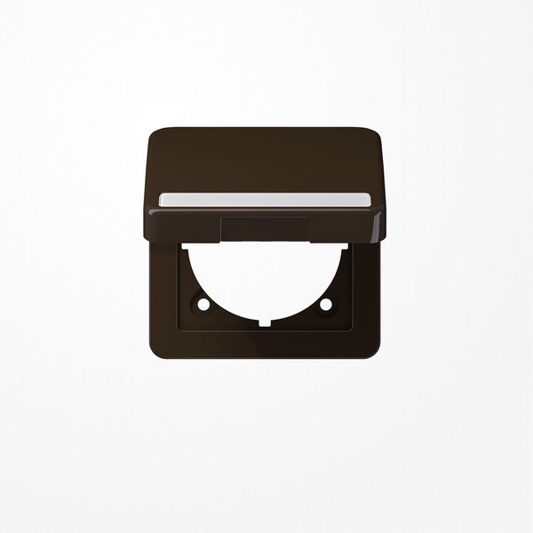 Jung CD590BFNAKLBR Klappdeckel mit Rückstellfeder, mit Schriftfeld, Klappdeckel, Thermoplast, Serie CD, braun