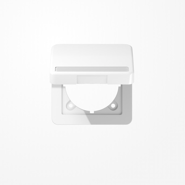 Jung CD590BFNAKLWW Klappdeckel mit Rückstellfeder, mit Schriftfeld, Klappdeckel, Thermoplast, Serie CD, alpinweiß