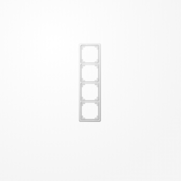 Jung CDP584WW Rahmen 4fach, senkrechte und waagerechte Montage, Duroplast, CD PLUS, alpinweiß