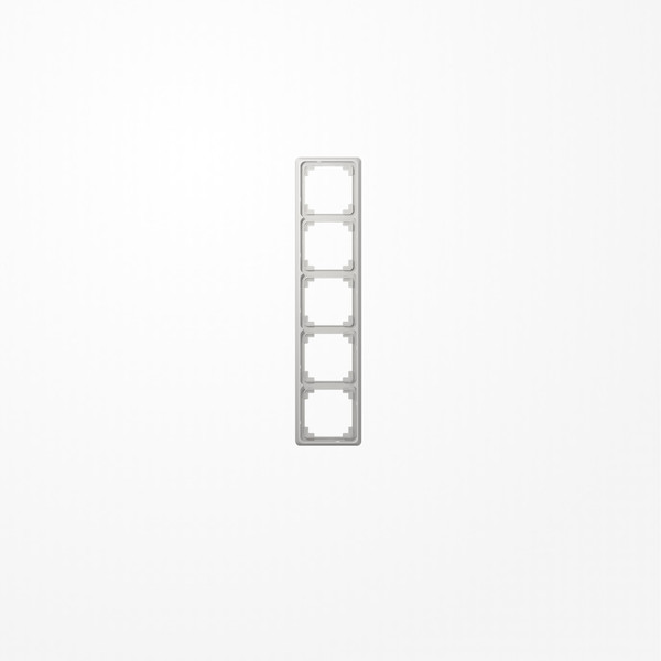 Jung CDP585LG Rahmen 5fach, senkrechte und waagerechte Montage, Duroplast, CD PLUS, lichtgrau