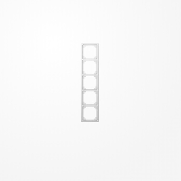 Jung CDP585WW Rahmen 5fach, senkrechte und waagerechte Montage, Duroplast, CD PLUS, alpinweiß