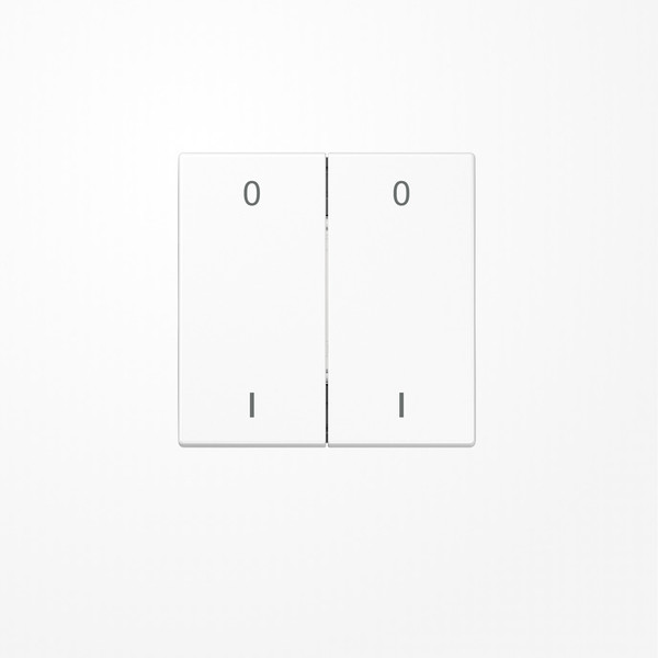 Jung ENOLS995-01WW EnOcean Funk-Wandsender , 4-kanalig, Symbole 0 I, Serie LS, alpinweiß