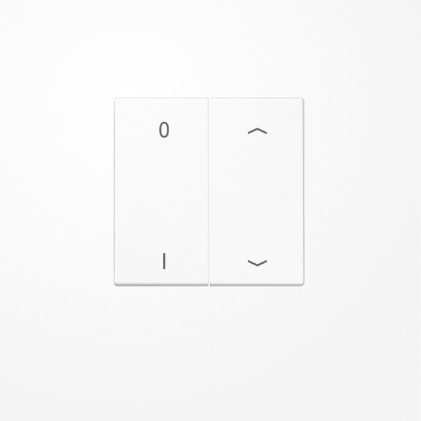 Jung ENOLS995P01WW EnOcean Funk-Wandsender , 4-kanalig, Symbole 0 I und Pfeil, Serie LS, alpinweiß