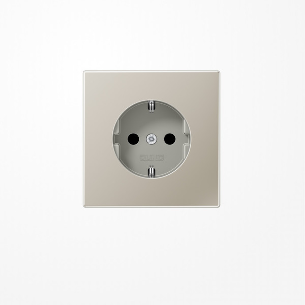 Jung ES1520N SCHUKO-Steckdose, 16 A 250 V ~, ohne Krallen, Serie LS, Edelstahl