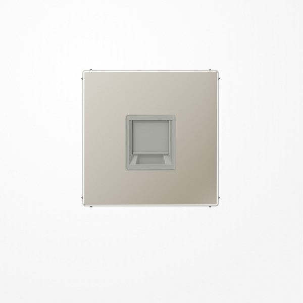 Jung ES1969-1WE Abdeckung (gerastet) für Modular-Jack-Steckbuchsen, 1fach, UMA-CAT6A, RADIALL, Panduit, Assmann, Serie LS, Edelstahl