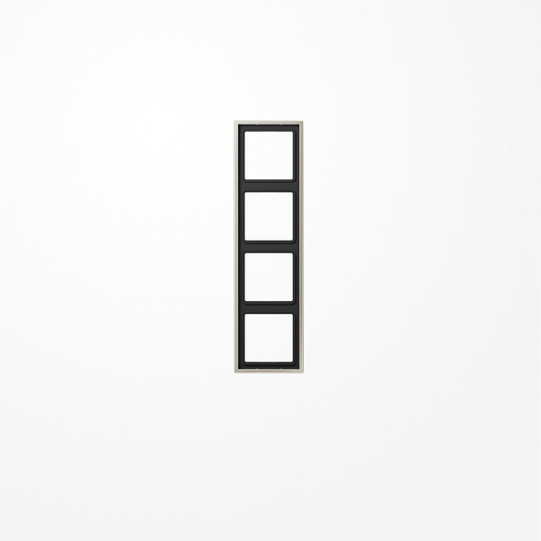 Jung ES2984 Rahmen 4fach, senkrechte und waagerechte Montage, LS 990, Edelstahl