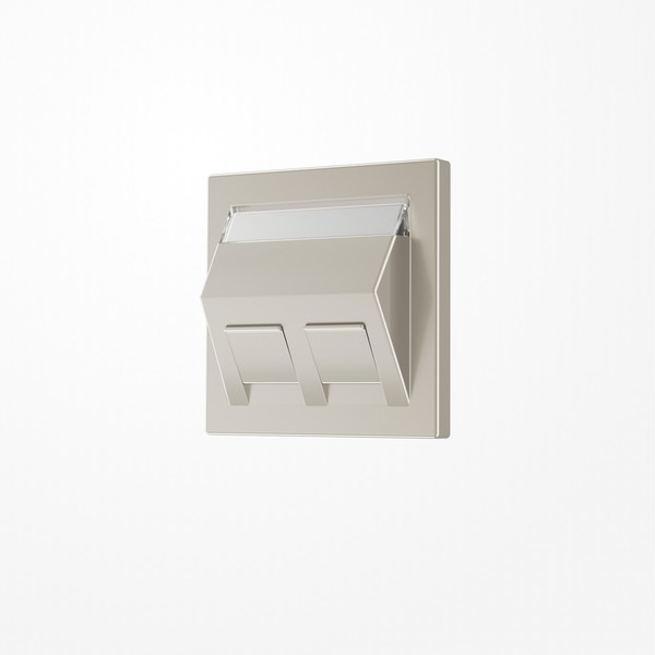 Jung ES569-30BFPL-L Abdeckung für Montageadapter 30°, 2fach, mit Schriftfeld, Serie LS, Edelstahl