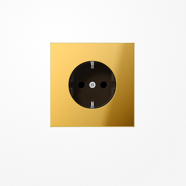 Jung GO1520 SCHUKO-Steckdose, 16 A 250 V ~, Metall goldfarben PVD-beschichtet, Serie LS, goldfarben