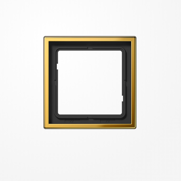 Jung GO2981 Rahmen 1fach, senkrechte und waagerechte Montage, Metall goldfarben PVD-beschichtet, LS 990, goldfarben