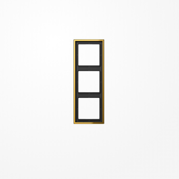 Jung GO2983 Rahmen 3fach, senkrechte und waagerechte Montage, Metall goldfarben PVD-beschichtet, LS 990, goldfarben