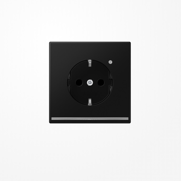 Jung LS1520-OSWMLNW SCHUKO-Steckdose, 16 A 250 V ~, mit LED-Orientierungslicht, SAFETY+, Thermoplast lackiert, Serie LS, graphitschwarz matt