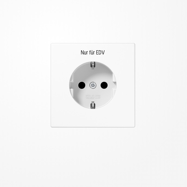 Jung LS1520EDVWW SCHUKO-Steckdose, 16 A 250 V ~ EDV, Duroplast, Serie LS, alpinweiß