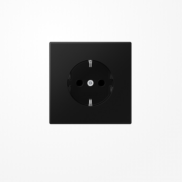 Jung LS1521SWM SCHUKO-Steckdose, 16 A 250 V ~, Schraubklemmen, Duroplast lackiert, Serie LS, graphitschwarz matt