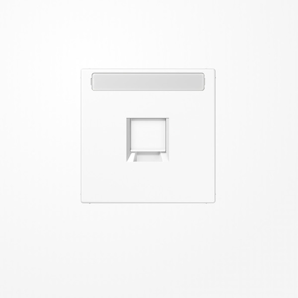 Jung LS1969-1NAWEWW Abdeckung (gerastet) für Modular-Jack-Steckbuchsen, 1fach, UMA-CAT6A, RADIALL, Panduit, Assmann, mit Schriftfeld, Serie LS, alpinweiß