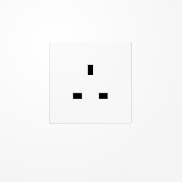 Jung LS3521WW Steckdose, British Standard, 13 A 250 V ~, Schraubklemmen, mit Berührungsschutz, Duroplast, Serie LS, alpinweiß