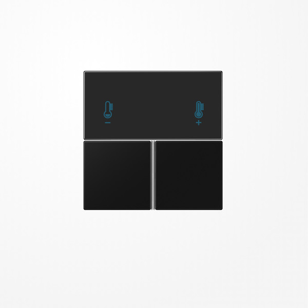 Jung LS4093TSASWM Tastensatz 3fach, F40 Raumcontroller, Serie LS, graphitschwarz matt