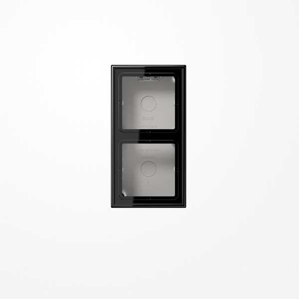 Jung LS582ASW Aufputz-Kappe 2fach, Duroplast, Serie LS, schwarz