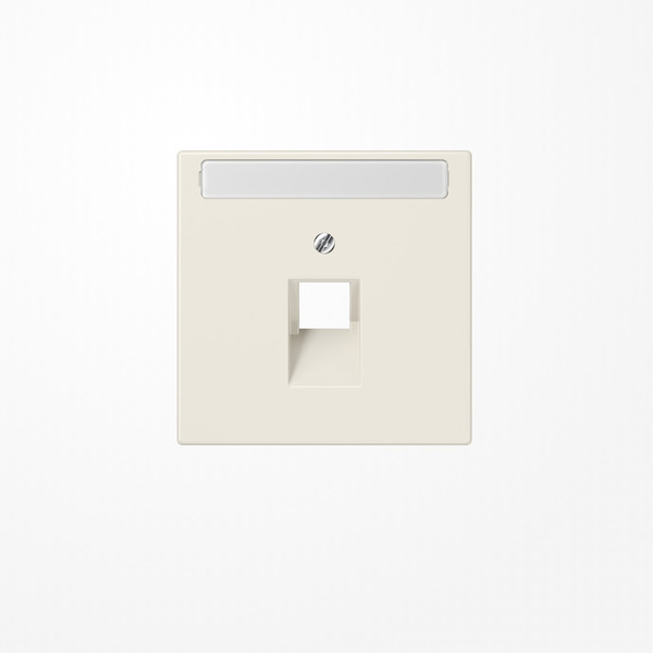 Jung LS969-1NAUA Abdeckung für IAE/UAE-Anschlussdosen, 1x8-polig, mit Schriftfeld, Serie LS, weiß