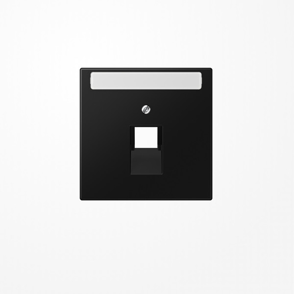 Jung LS969-1NAUASWM Abdeckung für IAE/UAE-Anschlussdosen, 1x8-polig, mit Schriftfeld, Serie LS, graphitschwarz matt