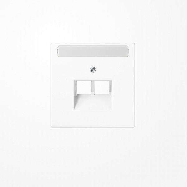 Jung LS969-2NAUAWW Abdeckung für IAE/UAE-Anschlussdosen, 2x8-polig, mit Schriftfeld, Serie LS, alpinweiß