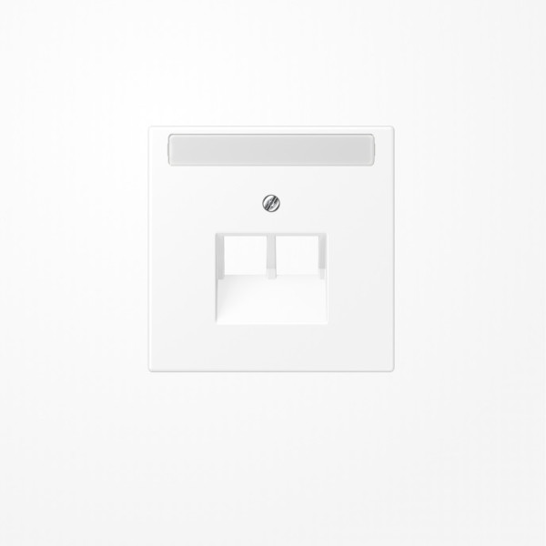 Jung LS969-2NAUAWWM Abdeckung für IAE/UAE-Anschlussdosen, 2x8-polig, mit Schriftfeld, Serie LS, schneeweiß matt