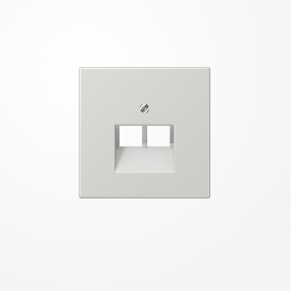 Jung LS969-2UALG Abdeckung für IAE/UAE-Anschlussdosen 2x8-polig, Thermoplast, Serie LS, lichtgrau