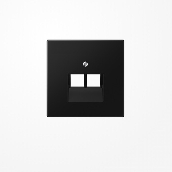 Jung LS969-2UASWM Abdeckung für IAE/UAE-Anschlussdosen 2x8-polig, Thermoplast lackiert, Serie LS, graphitschwarz matt