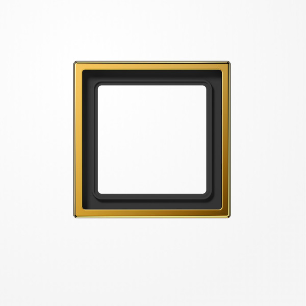 Jung LS981GGO Rahmen 1fach, senkrechte und waagerechte Montage, Metall mit echter Goldauflage, LS 990, vergoldet