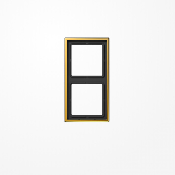 Jung LS982GGO Rahmen 2fach, senkrechte und waagerechte Montage, Metall mit echter Goldauflage, LS 990, vergoldet