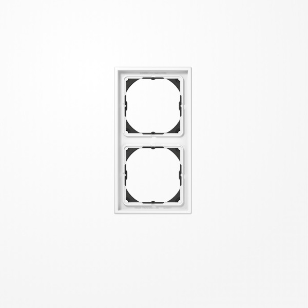 Jung LS982HBFWW Rahmen 28 mm Aufbauhöhe 2fach, senkrechte und waagerechte Montage, Thermoplast, LS 990, alpinweiß