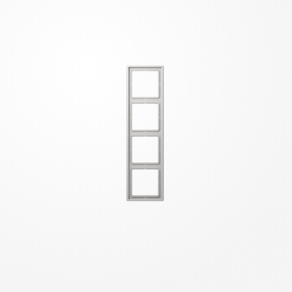 Jung LS984LG Rahmen 4fach, senkrechte und waagerechte Montage, Duroplast, LS 990, lichtgrau