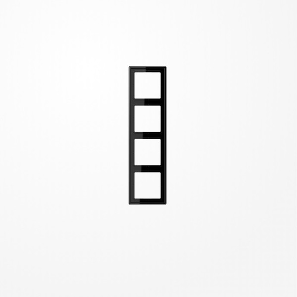 Jung LS984SW Rahmen 4fach, senkrechte und waagerechte Montage, Duroplast, LS 990, schwarz