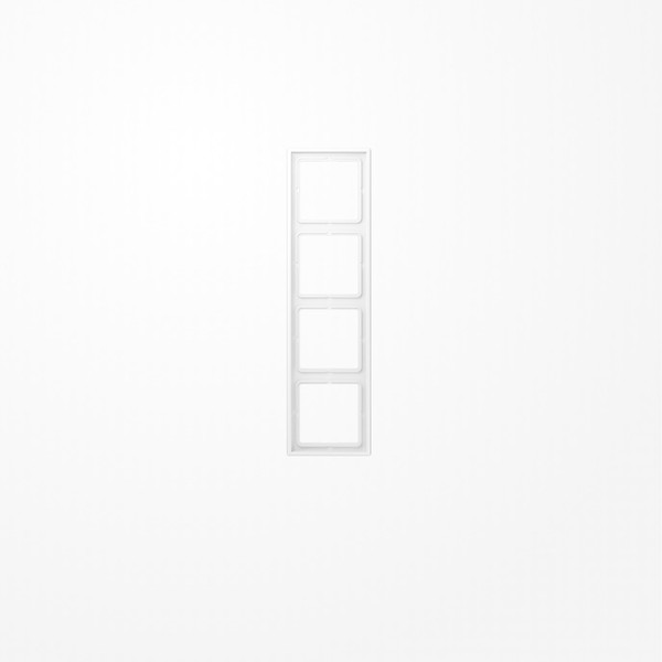 Jung LS984WWM Rahmen 4fach, senkrechte und waagerechte Montage, Duroplast lackiert, LS 990, schneeweiß matt