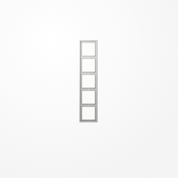 Jung LS985LG Rahmen 5fach, senkrechte und waagerechte Montage, Duroplast, LS 990, lichtgrau