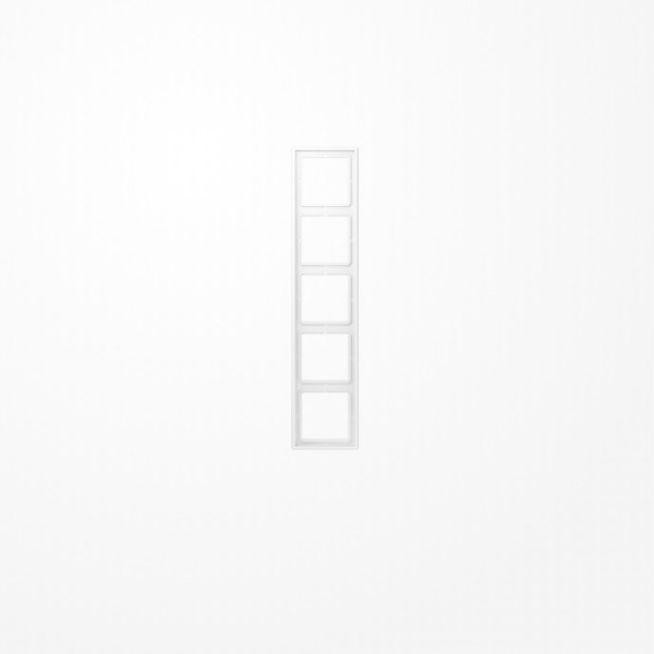 Jung LS985WWM Rahmen 5fach, senkrechte und waagerechte Montage, Duroplast lackiert, LS 990, schneeweiß matt