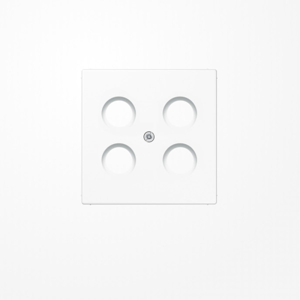 Jung LS990-4SAT1WW Abdeckung für 4-Loch SAT-TV-Steckdose (Hirschmann) 1fach, Thermoplast, Serie LS, alpinweiß