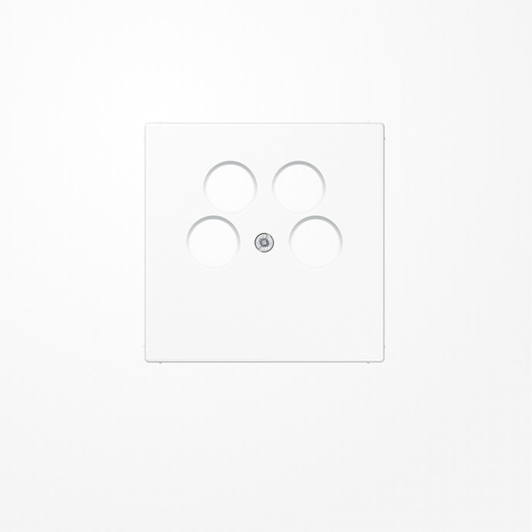 Jung LS990-4SAT2WW Abdeckung für 4-Loch SAT-TV-Steckdose (Axing) 1fach, Thermoplast, Serie LS, alpinweiß