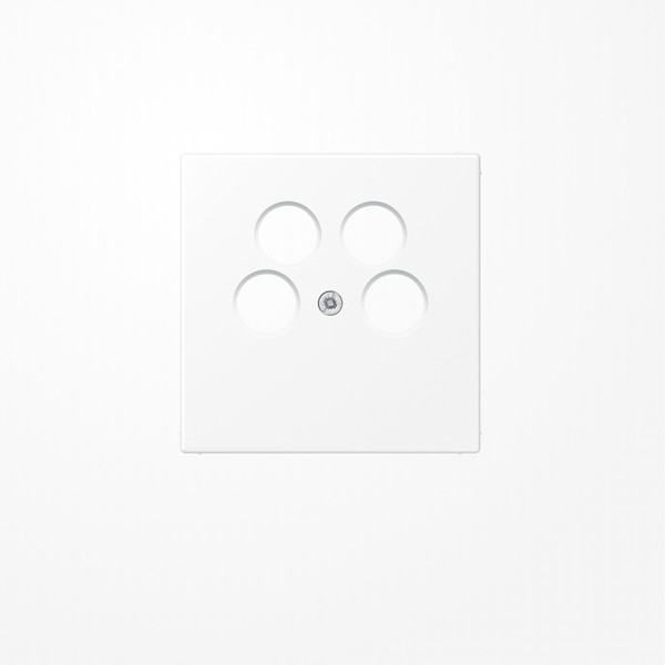 Jung LS990-4SAT2WWM Abdeckung für 4-Loch SAT-TV-Steckdose (Axing) 1fach, Thermoplast lackiert, Serie LS, schneeweiß matt