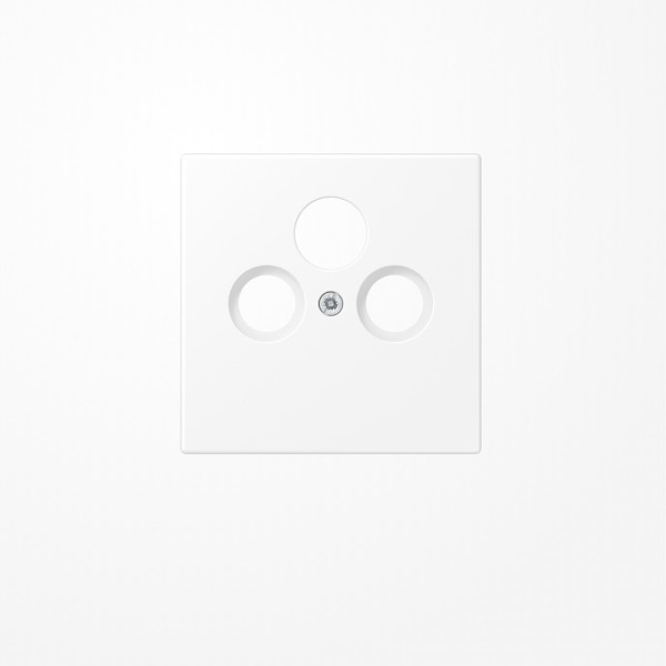 Jung LS990SATWWM Abdeckung für Universal-Sat/BK-Dosen 1fach, Thermoplast lackiert, Serie LS, schneeweiß matt