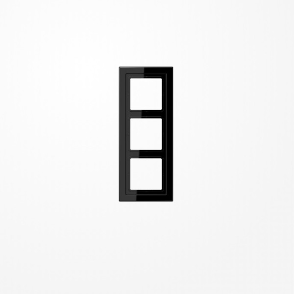 Jung LSD983SW Rahmen 3fach, senkrechte und waagerechte Montage, Duroplast, LS-DESIGN, schwarz