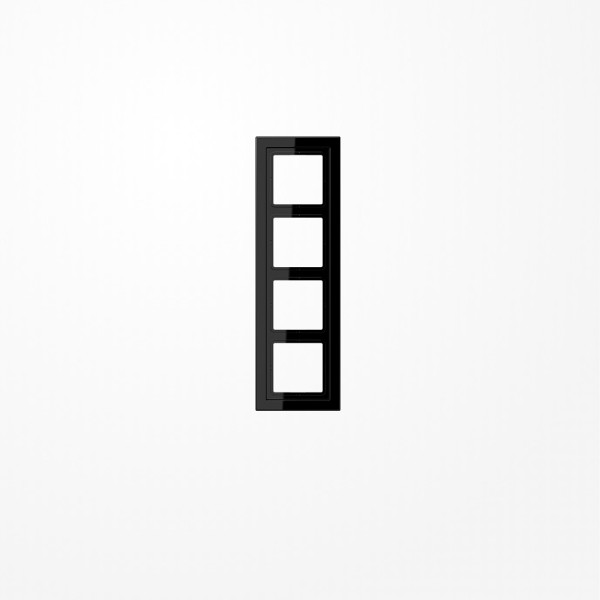 Jung LSD984SW Rahmen 4fach, senkrechte und waagerechte Montage, Duroplast, LS-DESIGN, schwarz