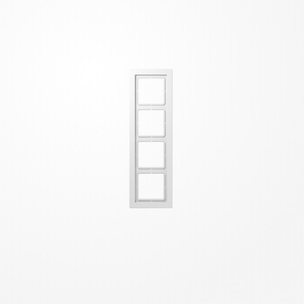 Jung LSD984WW Rahmen 4fach, senkrechte und waagerechte Montage, Duroplast, LS-DESIGN, alpinweiß