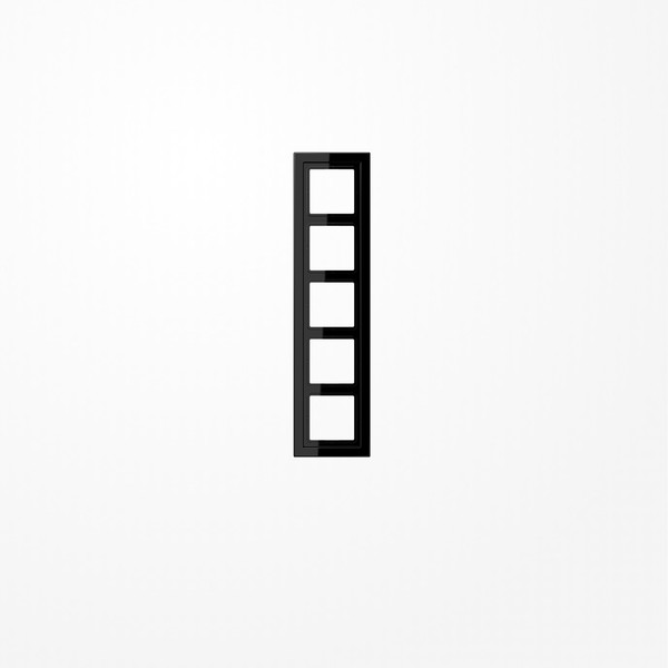 Jung LSD985SW Rahmen 5fach, senkrechte und waagerechte Montage, Duroplast, LS-DESIGN, schwarz