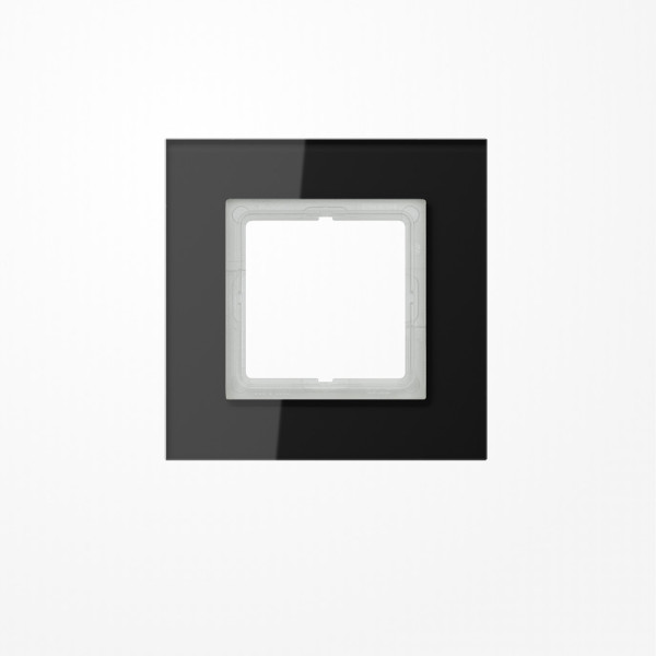 Jung LSP981GLSW Glasrahmen 1fach, senkrechte und waagerechte Montage, Glas, LS PLUS, schwarz (Glas)