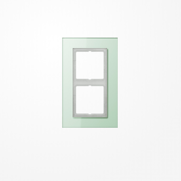 Jung LSP982GLAS Glasrahmen 2fach, senkrechte und waagerechte Montage, Glas, LS PLUS, mattweiß